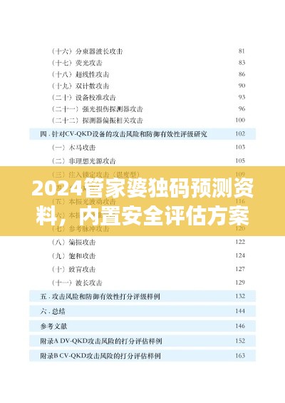 2024管家婆獨碼預(yù)測資料，內(nèi)置安全評估方案DPV19.31