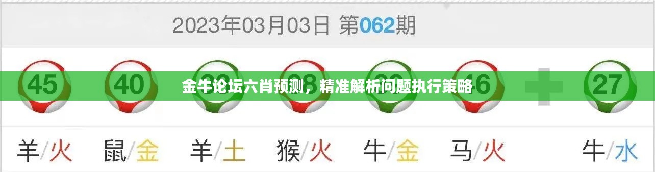 金牛論壇六肖預(yù)測，精準(zhǔn)解析問題執(zhí)行策略