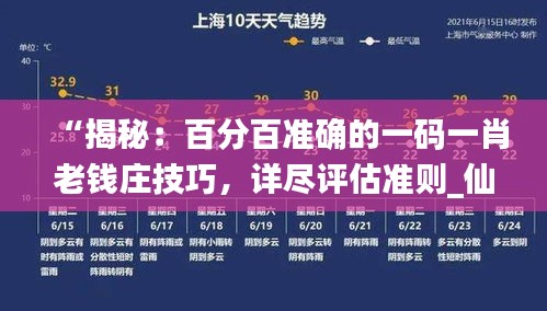 “揭秘：百分百準確的一碼一肖老錢莊技巧，詳盡評估準則_仙武境KPH626.98”