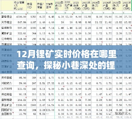 探秘小巷深處的鋰礦寶藏，十二月實時價格一網(wǎng)打盡！