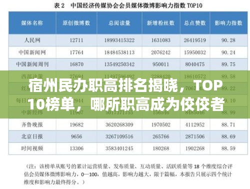 宿州民辦職高排名揭曉，TOP10榜單，哪所職高成為佼佼者？