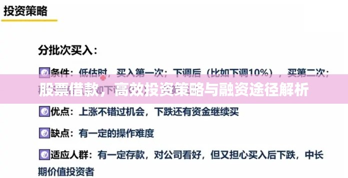 股票借款，高效投資策略與融資途徑解析