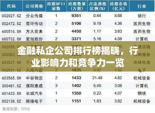 金融私企公司排行榜揭曉，行業(yè)影響力和競爭力一覽