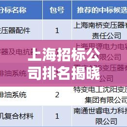上海招標(biāo)公司排名揭曉，行業(yè)影響力大揭秘！