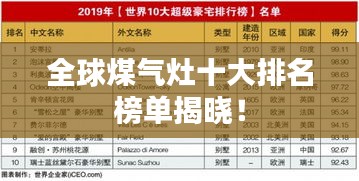 全球煤氣灶十大排名榜單揭曉！