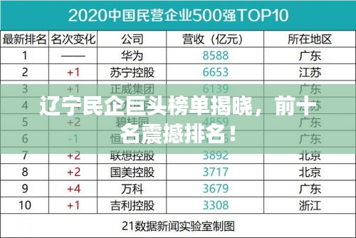 遼寧民企巨頭榜單揭曉，前十名震撼排名！
