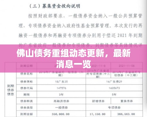 佛山債務重組動態(tài)更新，最新消息一覽