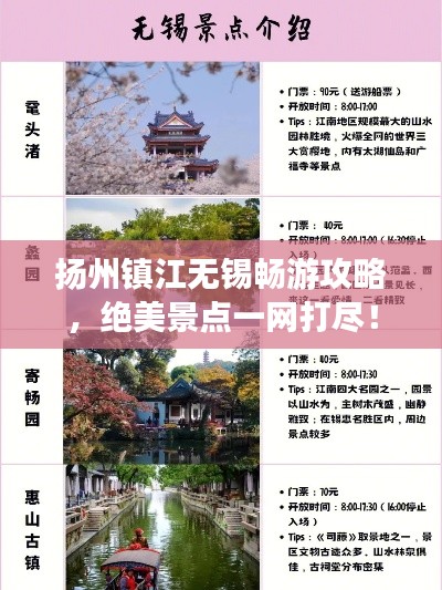揚(yáng)州鎮(zhèn)江無錫暢游攻略，絕美景點(diǎn)一網(wǎng)打盡！