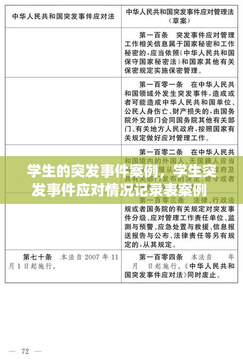學生的突發(fā)事件案例，學生突發(fā)事件應對情況記錄表案例 