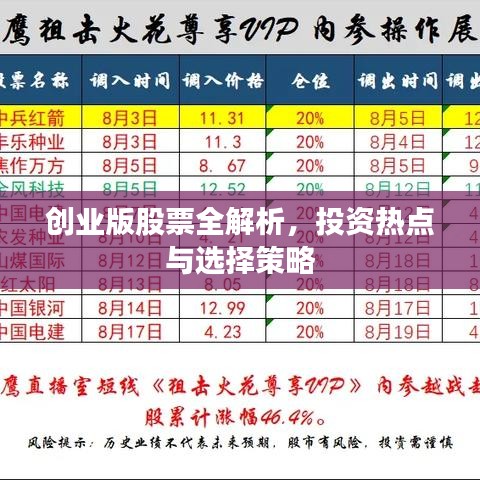 創(chuàng)業(yè)版股票全解析，投資熱點與選擇策略