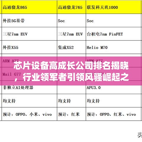 芯片設(shè)備高成長公司排名揭曉，行業(yè)領(lǐng)軍者引領(lǐng)風(fēng)騷崛起之路揭秘