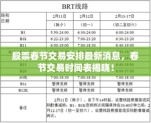 股票春節(jié)交易安排最新消息，春節(jié)交易時(shí)間表揭曉！