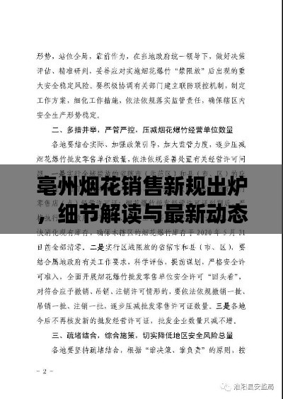 亳州煙花銷售新規(guī)出爐，細節(jié)解讀與最新動態(tài)