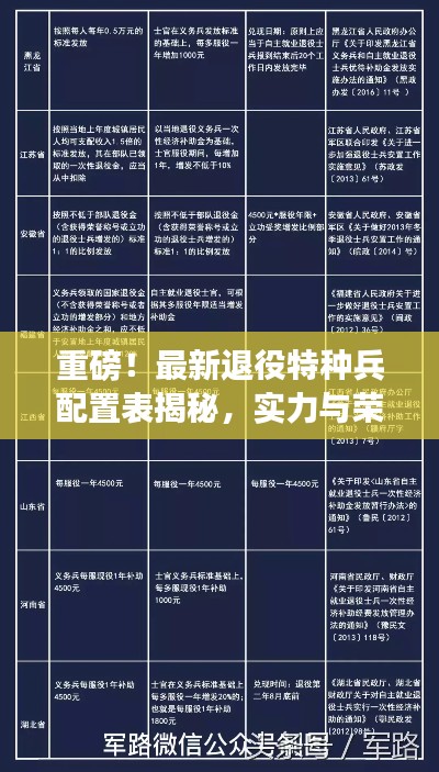 重磅！最新退役特種兵配置表揭秘，實(shí)力與榮耀并存
