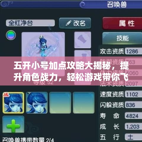 五開(kāi)小號(hào)加點(diǎn)攻略大揭秘，提升角色戰(zhàn)力，輕松游戲帶你飛！